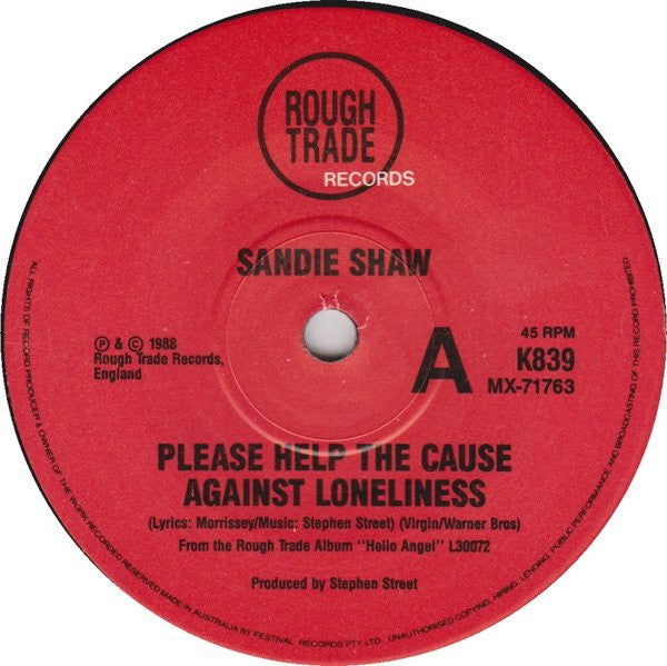 Sandie Shaw : Please Help The Cause Against Loneliness (7", Single)