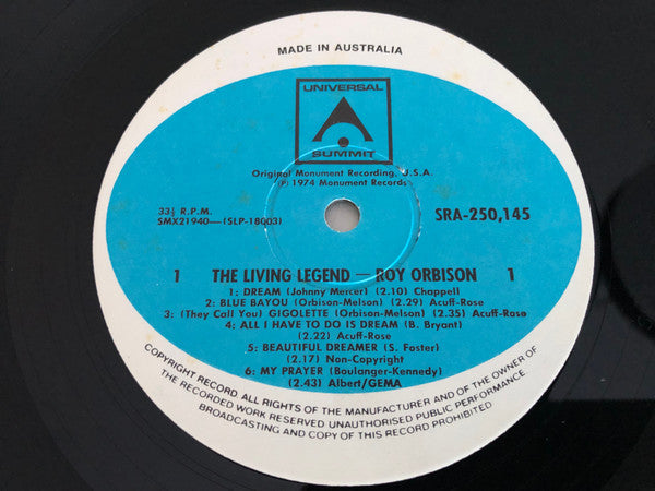 Roy Orbison : The Living Legend (LP, Comp)