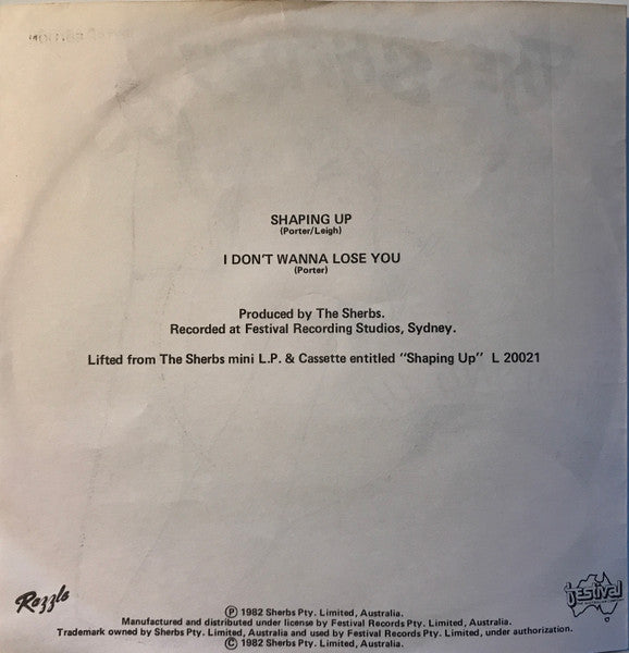 The Sherbs : Shaping Up (7", Single, Ltd)