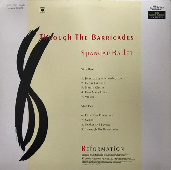 Spandau Ballet : Through The Barricades (LP, Album)