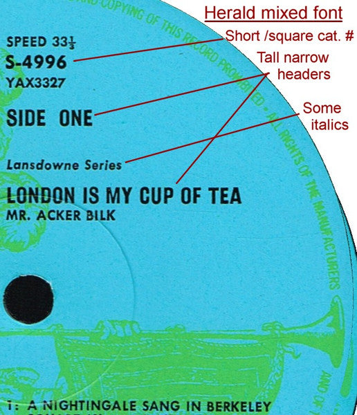 Mr. Acker Bilk* : London Is My Cup Of Tea (LP, Album, Club)