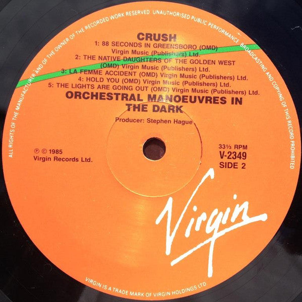 Orchestral Manoeuvres In The Dark : Crush (LP, Album)
