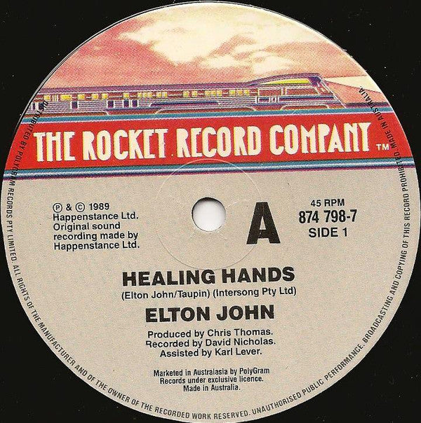 Elton John : Healing Hands (7", Single)