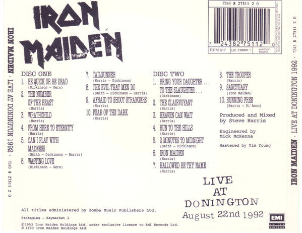 Iron Maiden : Live At Donington (2xCD, Album)