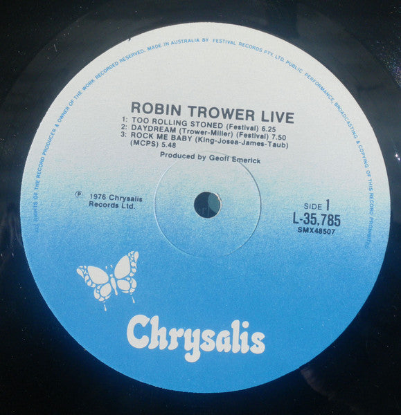 Robin Trower : Robin Trower Live! (LP, Album)