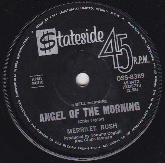 Merrilee Rush : Angel Of The Morning (7", Single)