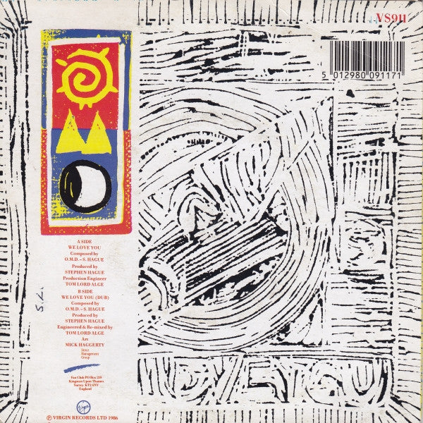 Orchestral Manoeuvres In The Dark : We Love You (7", Single, Ltd)