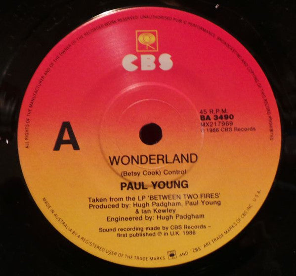 Paul Young : Wonderland (7", Single)