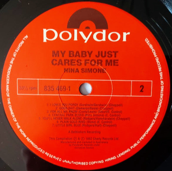 Nina Simone : My Baby Just Cares For Me (LP, Comp, RE)