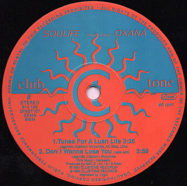 Soulife Introducing Oxana : Don't Wanna Lose You (12")