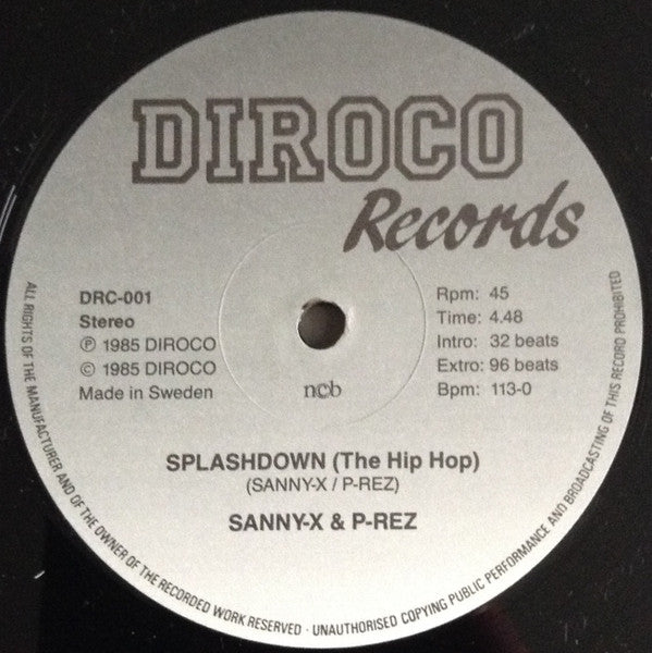 Sanny X & P-Rez : Splashdown (The Hip-Hop) (12")