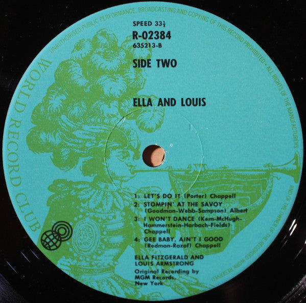 Ella Fitzgerald & Louis Armstrong : Ella And Louis (LP, Album, Club, RE)