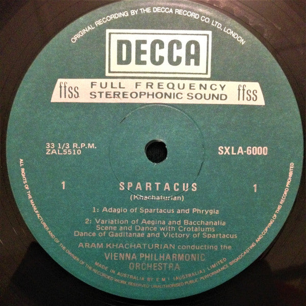 Khachaturian* Conducting The Vienna Philharmonic Orchestra* : Spartacus / Gayaneh (LP, RE)