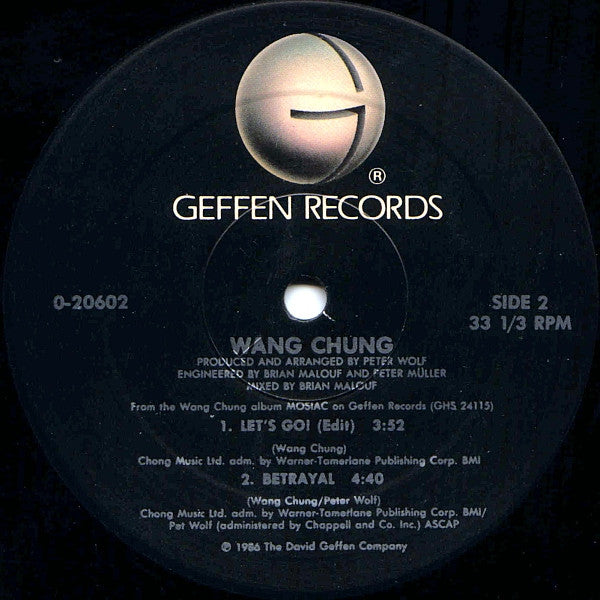 Wang Chung : Let's Go! (12", Maxi, SRC)