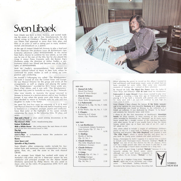 Sven Libaek : Classical Piano Favourites - Sven Libaek At The Sydney Opera House Steinway (LP, Album)