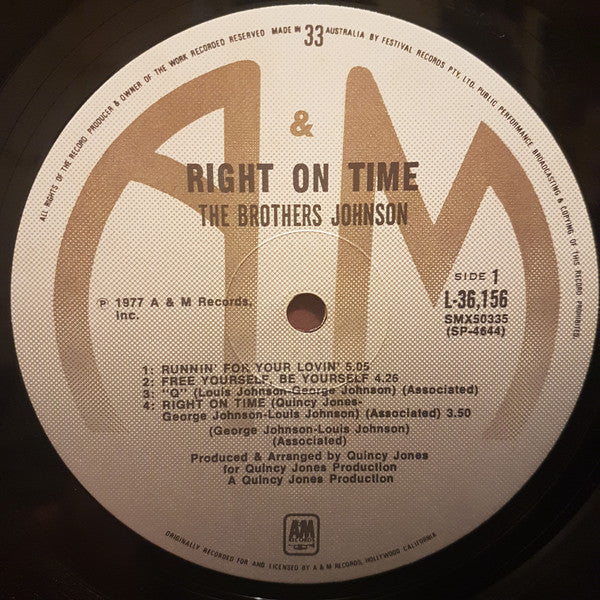 Brothers Johnson : Right On Time (LP, Album)