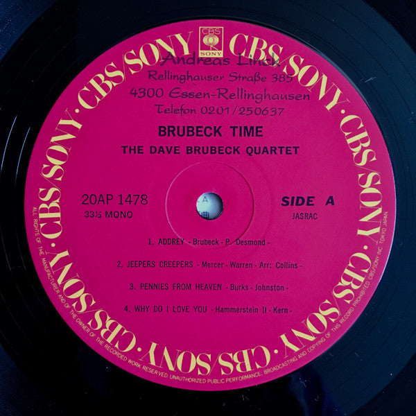 The Dave Brubeck Quartet : Brubeck Time (LP, Album, Mono, RE)