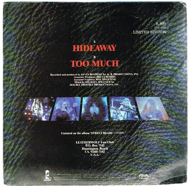 Leatherwolf : Hideaway (7", Ltd, Pos)