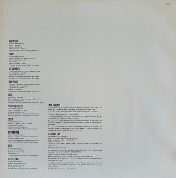 Inner City : Paradise (LP, Album, Ltd, Gre)