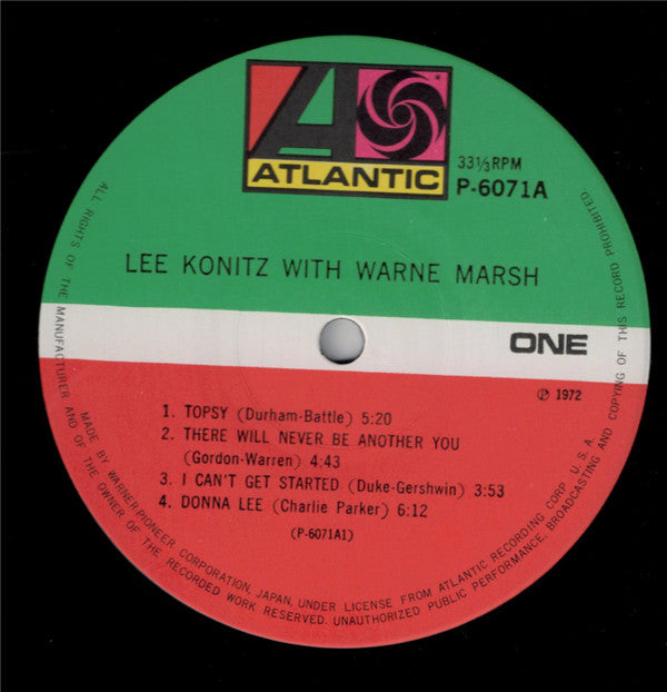 Lee Konitz With Warne Marsh : Lee Konitz With Warne Marsh (LP, Album, Mono, RE)