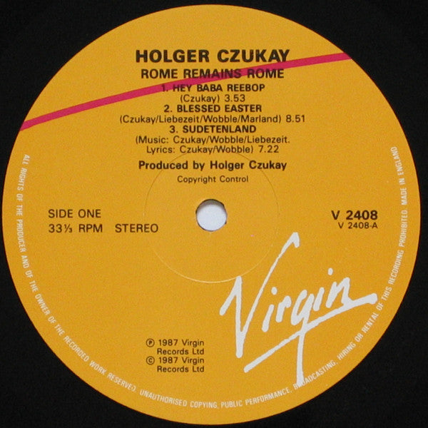 Holger Czukay : Rome Remains Rome (LP, Album)