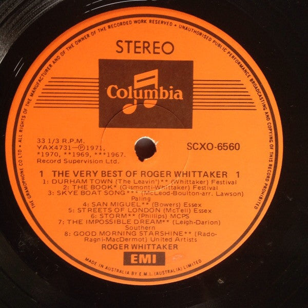 Roger Whittaker : The Very Best Of Roger Whittaker (LP, Comp)