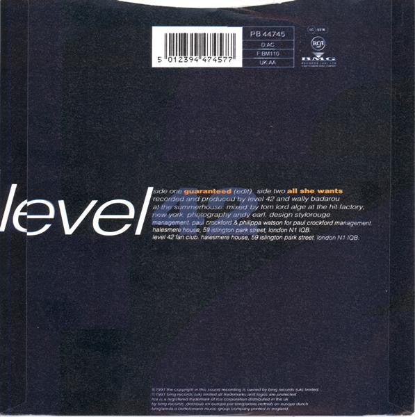 Level 42 : Guaranteed (7", Single, Sil)
