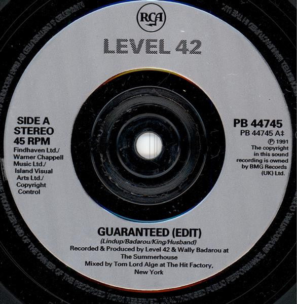 Level 42 : Guaranteed (7", Single, Sil)