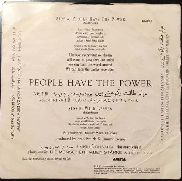 Patti Smith : People Have The Power (7", Single)