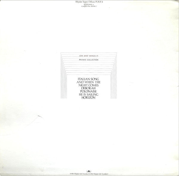 Jon & Vangelis : Private Collection (LP, Album)