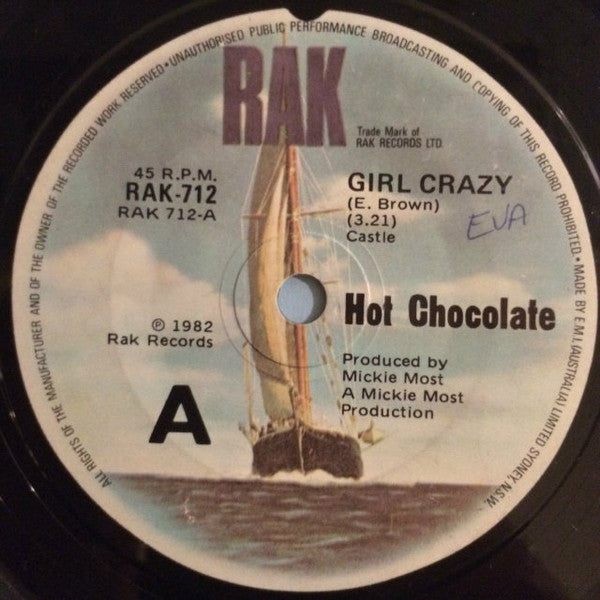 Hot Chocolate : Girl Crazy (7", Single)