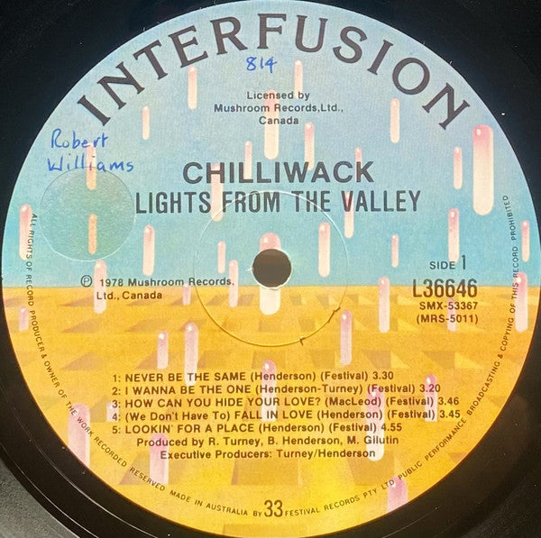 Chilliwack : Lights From The Valley (LP, Album)