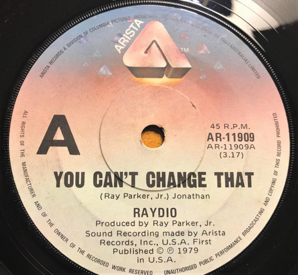 Raydio : You Can't Change That (7", Single)