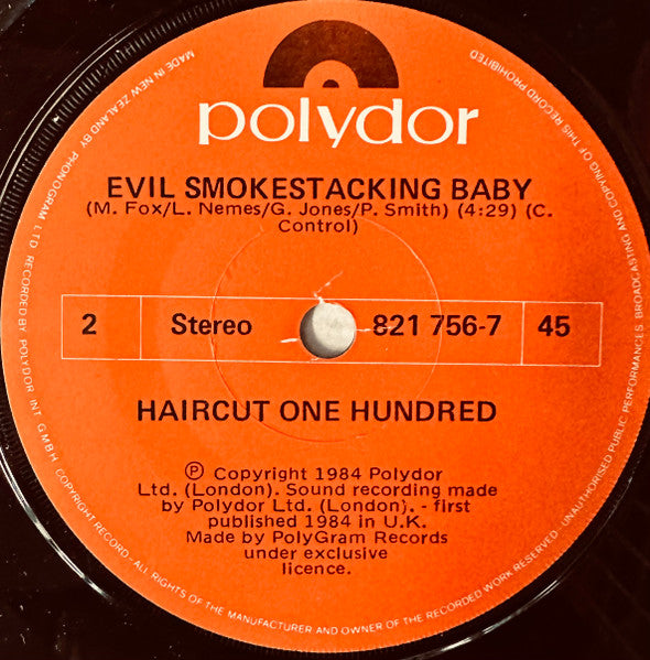 Haircut One Hundred : Too Up Two Down (7", Single)
