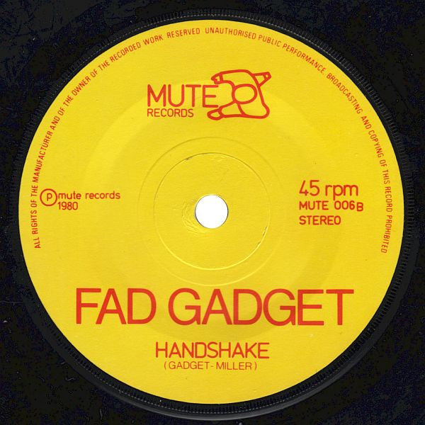 Fad Gadget : Ricky's Hand / Handshake (7", Single)
