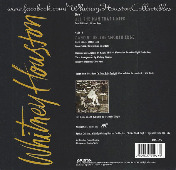 Whitney Houston : All The Man That I Need (7", Single)