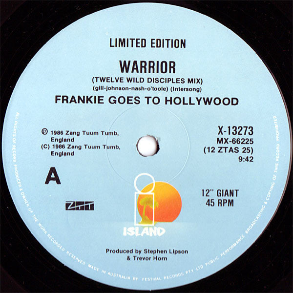 Frankie Goes To Hollywood : Warriors (Twelve Wild Disciples Mix) (12", Single, Ltd)