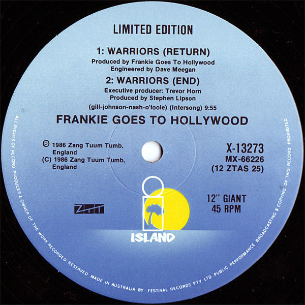 Frankie Goes To Hollywood : Warriors (Twelve Wild Disciples Mix) (12", Single, Ltd)