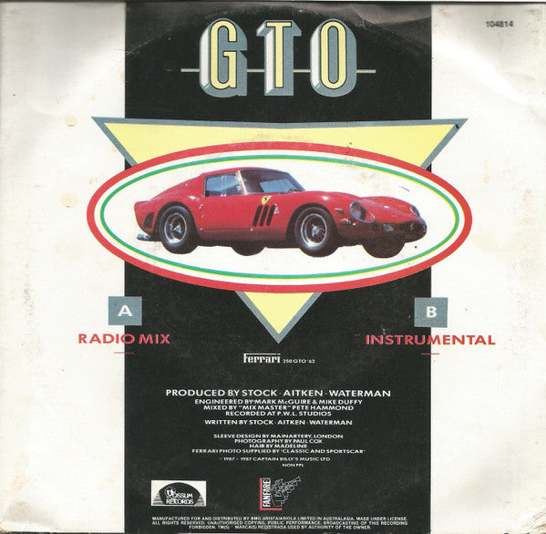 Sinitta : GTO (7", Single)