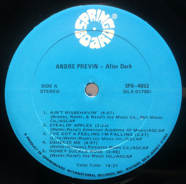 André Previn : Andre Previn -After Dark (LP, Album)