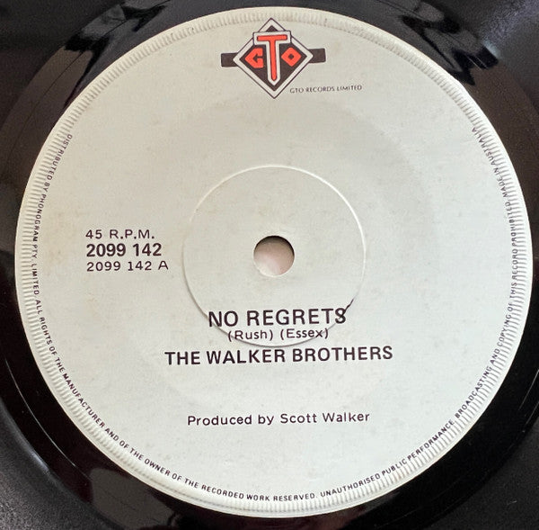 The Walker Brothers : No Regrets (7", Single)