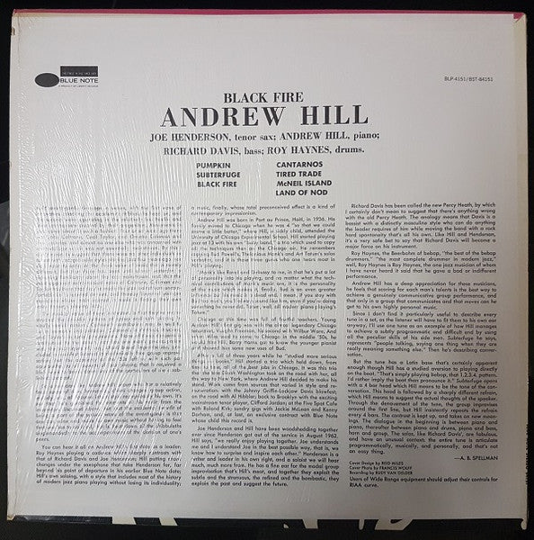 Andrew Hill : Black Fire (LP, Album, RE, RP)