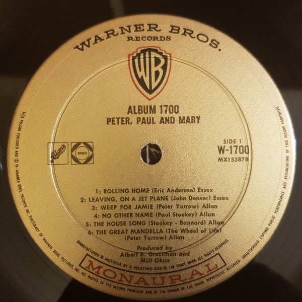 Peter, Paul & Mary : Album 1700 (LP, Album, Mono, Gol)