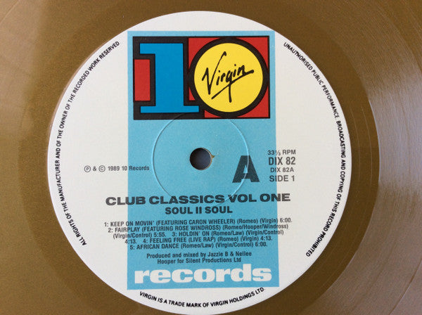 Soul II Soul : Club Classics Vol. One (LP, Album, Ltd, Gol)