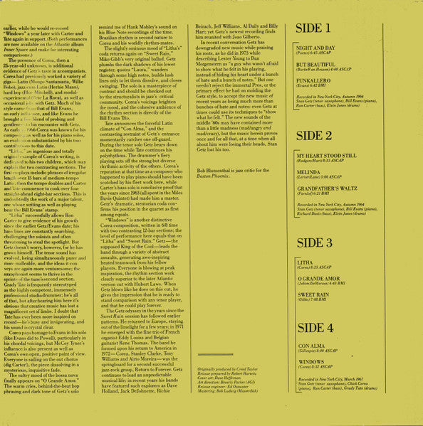 Stan Getz : The Chick Corea / Bill Evans Sessions (2xLP, Comp, Club, Gat)