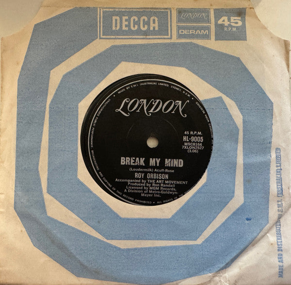 Roy Orbison : Break My Mind (7", Single)