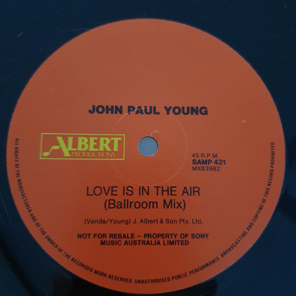 John Paul Young : Love Is In The Air (12", Promo)