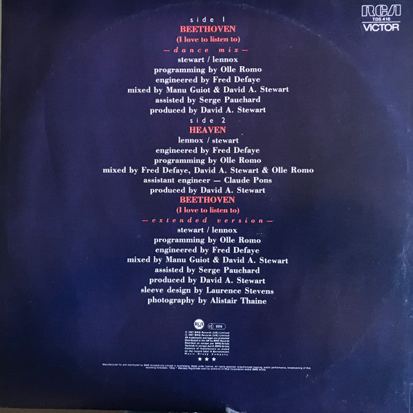 Eurythmics : Beethoven (12")
