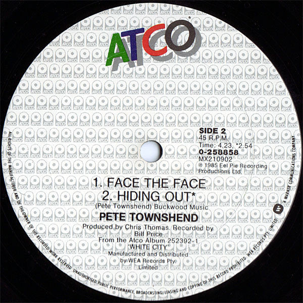Pete Townshend : Face The Face (12")