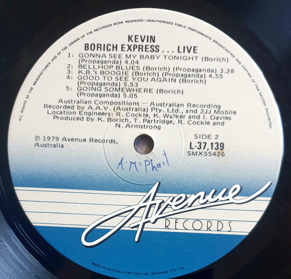 Kevin Borich Express : Live! (LP, Album)
